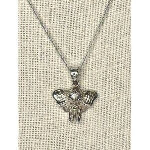 Sterling Silver ATI Elephant Pendant 18" Necklace Rope Chain‎ Made in Italy